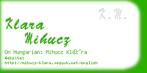 klara mihucz business card